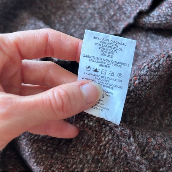 Frank and Oak Brown Turtleneck Relaxed Lambs Wool Sweater - Picture 9 of 9